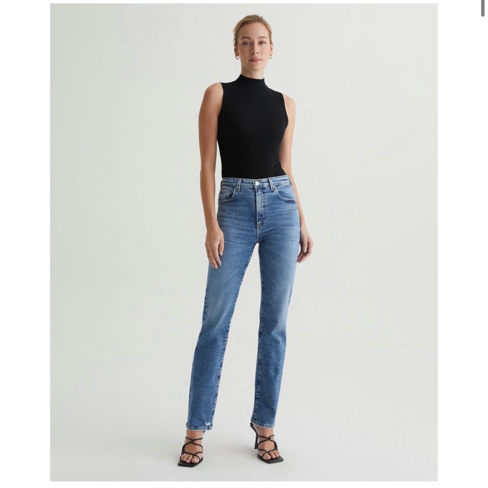 Ag Adriano Goldschmied Women's Straight Leg Jeans in Light Blue Wash